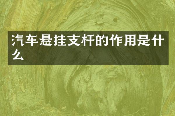 汽车悬挂支杆的作用是什么