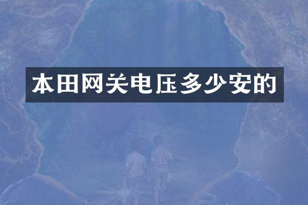 本田网关电压多少安的