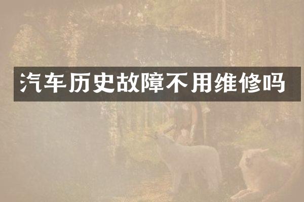 汽车历史故障不用维修吗