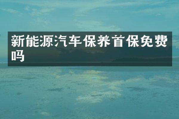 新能源汽车保养首保免费吗