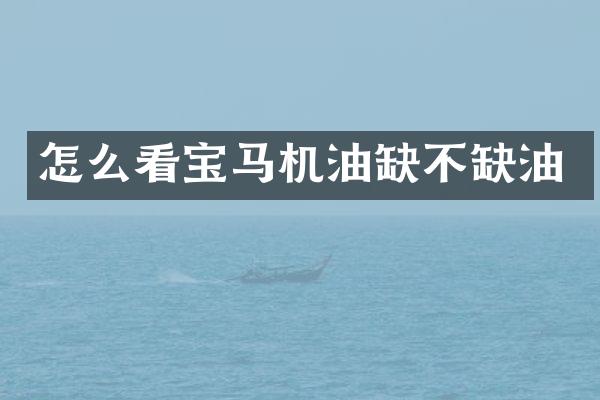 怎么看宝马机油缺不缺油