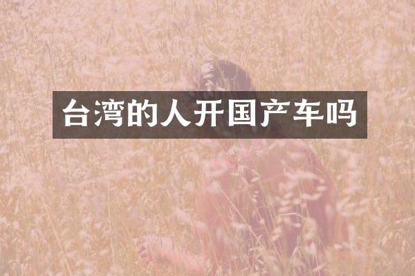 台湾的人开国产车吗