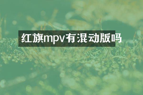 红旗mpv有混动版吗
