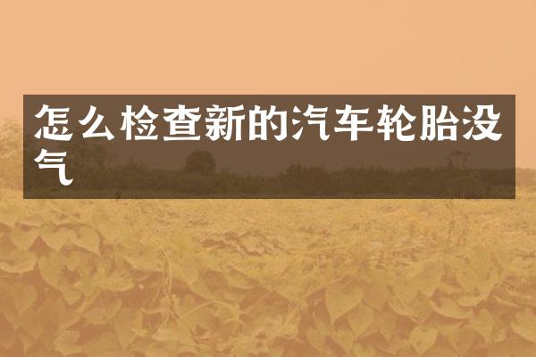 怎么检查新的汽车轮胎没气