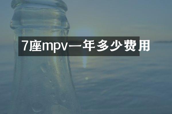 7座mpv一年多少费用