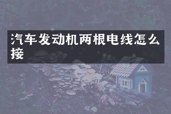 汽车发动机两根电线怎么接
