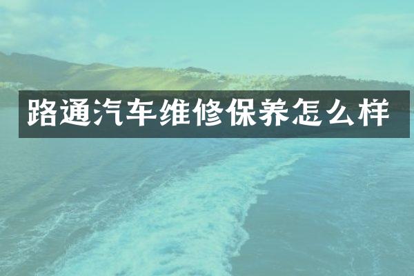 路通汽车维修保养怎么样