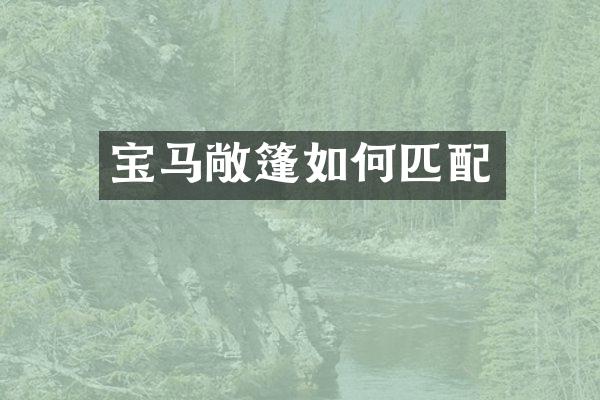 宝马敞篷如何匹配