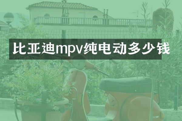 比亚迪mpv纯电动多少钱
