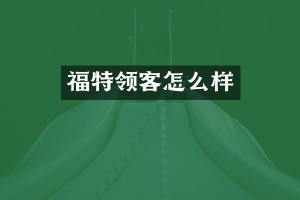 福特领客怎么样