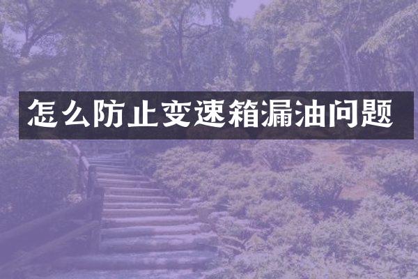 怎么防止变速箱漏油问题