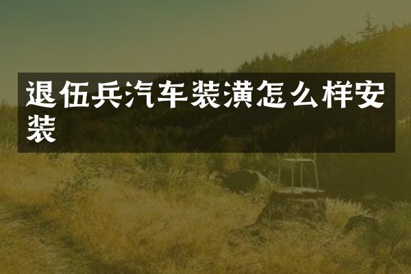 退伍兵汽车装潢怎么样安装