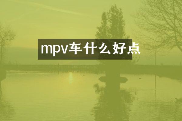 mpv车什么好点