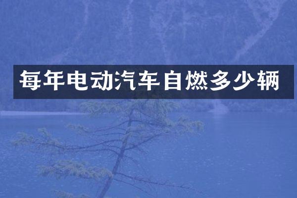 每年电动汽车自燃多少辆