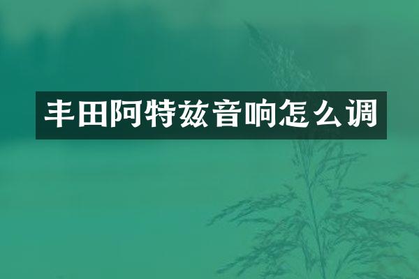 丰田阿特兹音响怎么调