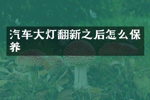 汽车大灯翻新之后怎么保养