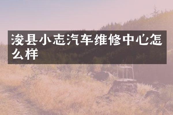 浚县小志汽车维修中心怎么样