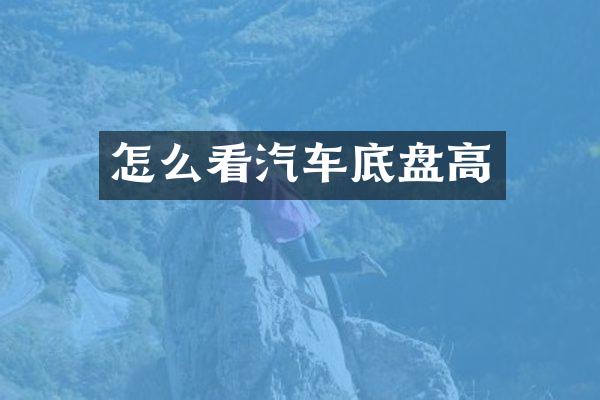 怎么看汽车底盘高