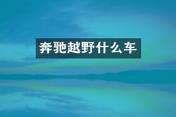 奔驰越野什么车