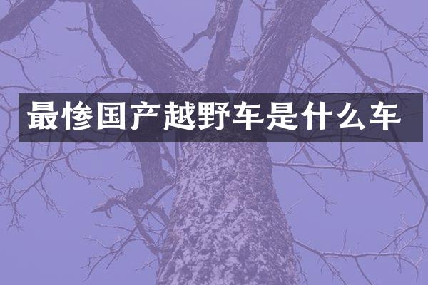 最惨国产越野车是什么车