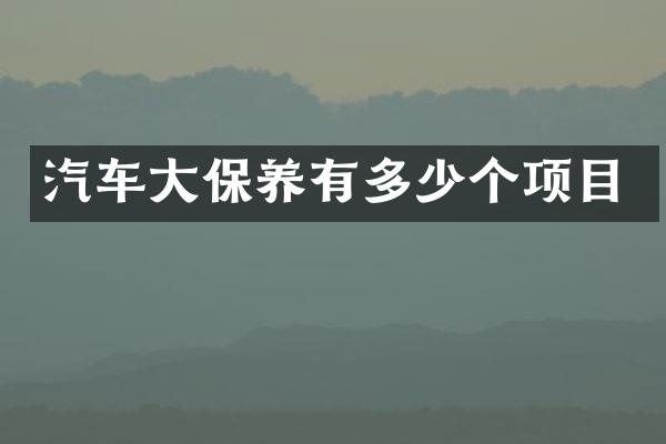 汽车大保养有多少个项目