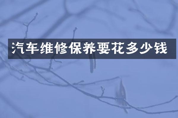 汽车维修保养要花多少钱