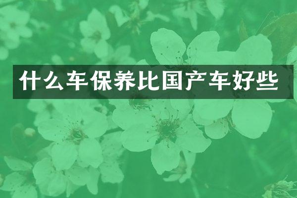 什么车保养比国产车好些