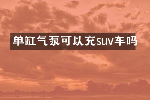 单缸气泵可以充suv车吗