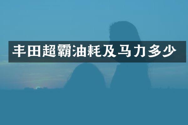 丰田超霸油耗及马力多少