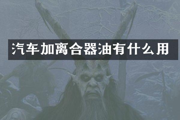 汽车加离合器油有什么用