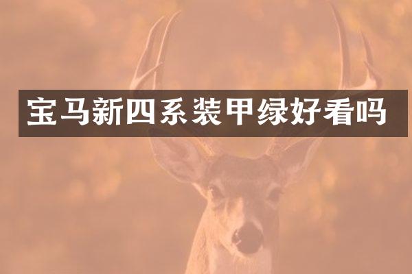 宝马新四系装甲绿好看吗