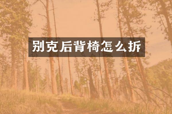 别克后背椅怎么拆