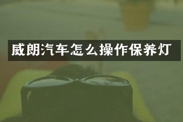 威朗汽车怎么操作保养灯