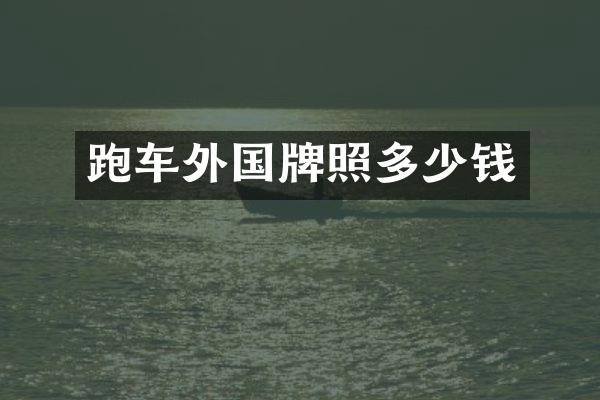 跑车外国牌照多少钱