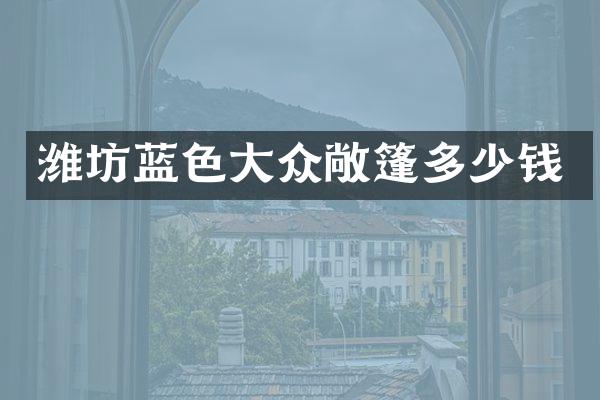 潍坊蓝色大众敞篷多少钱