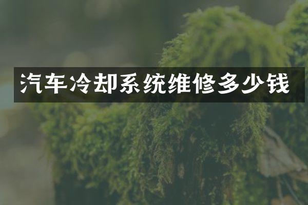 汽车冷却系统维修多少钱