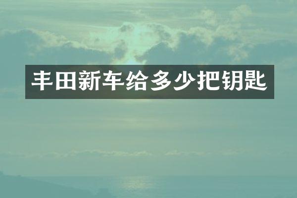 丰田新车给多少把钥匙