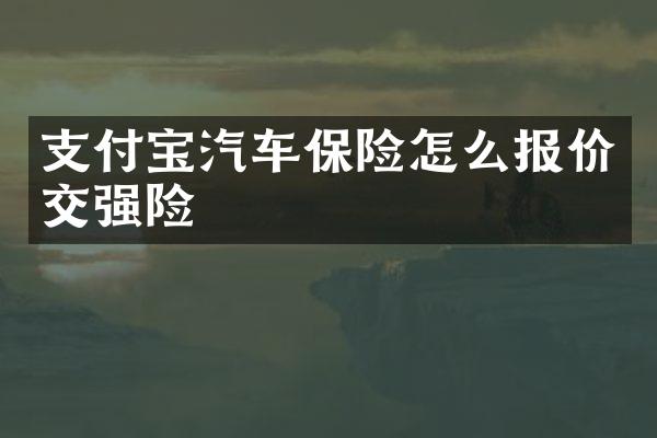 支付宝汽车保险怎么报价交强险