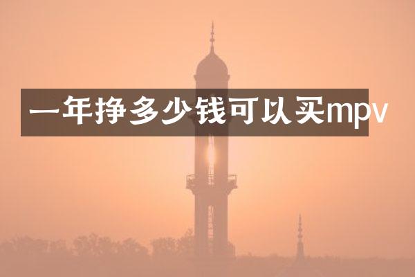 一年挣多少钱可以买mpv