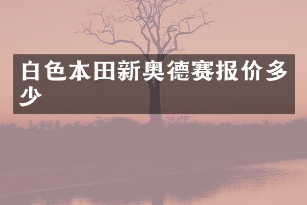 白色本田新奥德赛报价多少