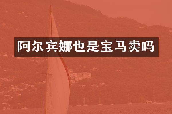 阿尔宾娜也是宝马卖吗