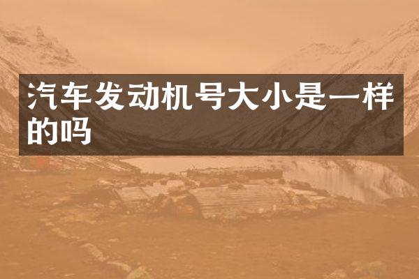 汽车发动机号大小是一样的吗