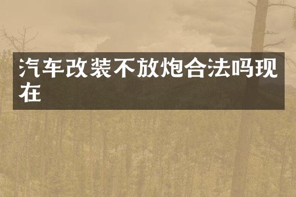 汽车改装不放炮合法吗现在