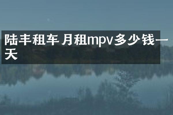 陆丰租车月租mpv多少钱一天