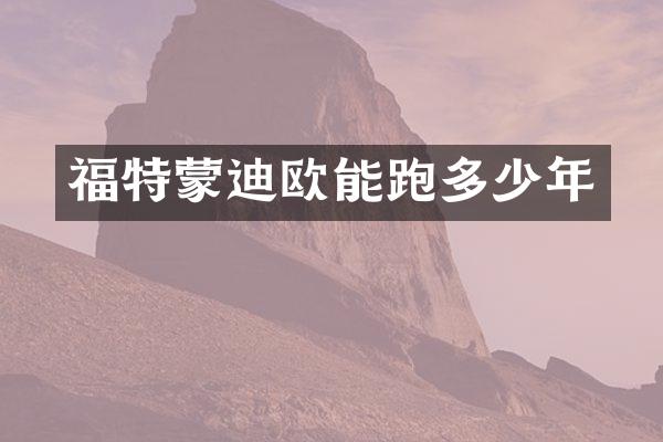 福特蒙迪欧能跑多少年