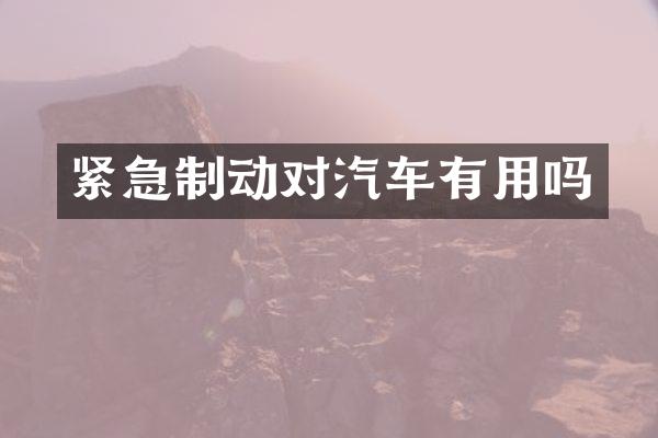紧急制动对汽车有用吗