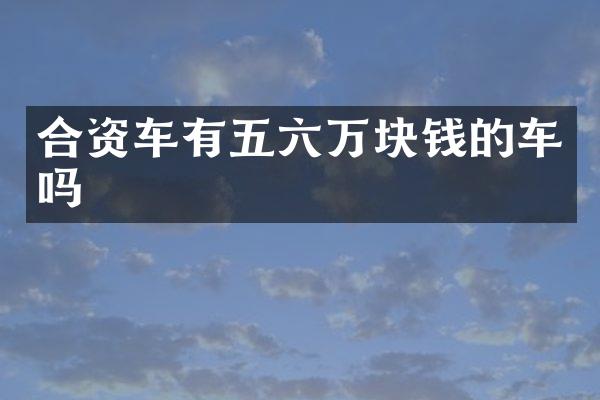 合资车有五六万块钱的车吗