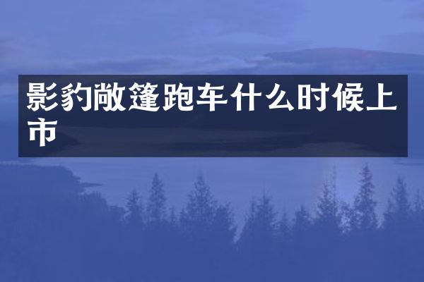 影豹敞篷跑车什么时候上市
