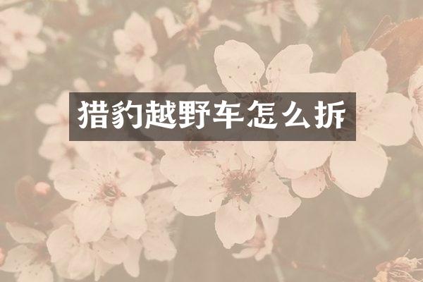 猎豹越野车怎么拆