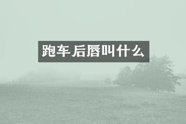 跑车后唇叫什么